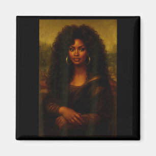 Black Mona Lisa Afro African American Melanin Blac Magnet