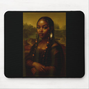 Black Mona Lisa Afro African American Melanin Blac Mouse Pad