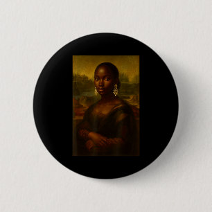 Black Mona Lisa Afro African Melanin Black History 6 Cm Round Badge