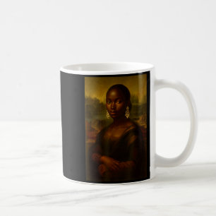 Black Mona Lisa Afro African Melanin Black History Coffee Mug