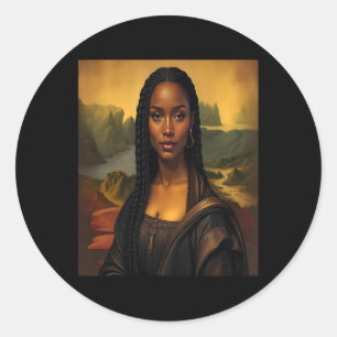 Black Mona Lisa Black History African Queen 1  Classic Round Sticker