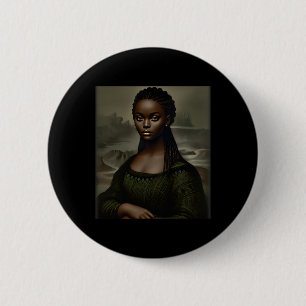 Black Mona Lisa Black History Month African Americ 6 Cm Round Badge
