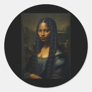 Black Mona Lisa Black History Month African Woman Classic Round Sticker