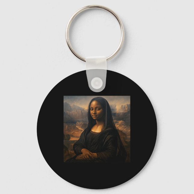 Black Mona Lisa Black History Month Juneteenth  Key Ring (Front)