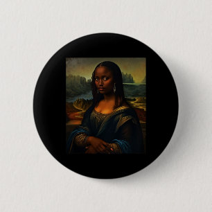 Black Mona Lisa Black History Month Woman Afro Que 6 Cm Round Badge