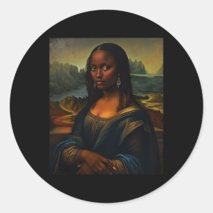 Black Mona Lisa Black History Month Woman Afro Que Classic Round Sticker