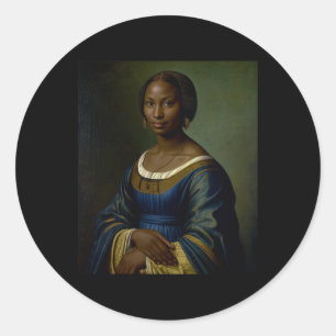 Black Mona Lisa Black History Month Woman Black He Classic Round Sticker