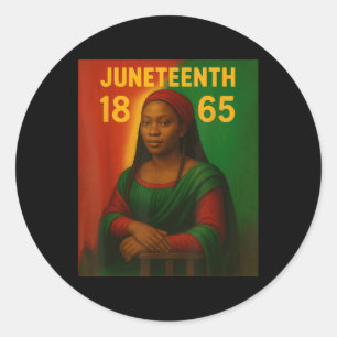 Black Mona Lisa Graphic Afro African American June Classic Round Sticker