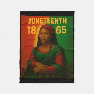 Black Mona Lisa Graphic Afro African American June Fleece Blanket