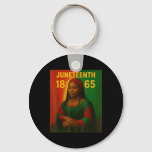 Black Mona Lisa Graphic Afro African American June Key Ring
