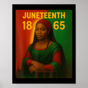 Black Mona Lisa Graphic Afro African American June Poster