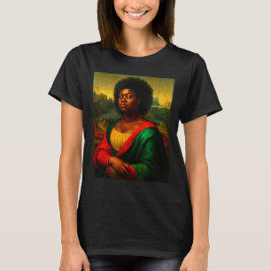 Black Mona Lisa Side Eye Afro Woman Black History T-Shirt