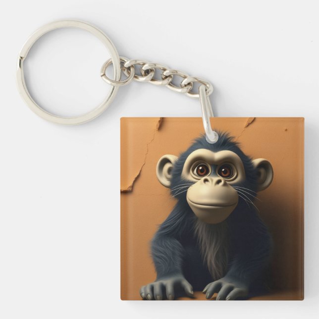 Black monkey key ring (Front)