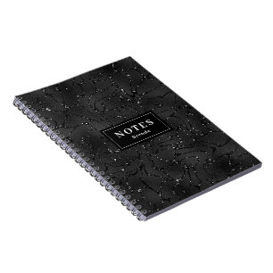 Black monochromatic glittery background drawstring notebook