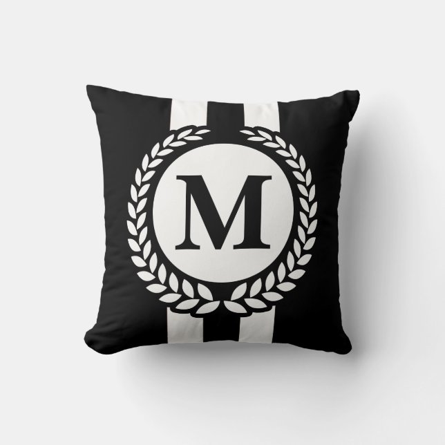 Black Monogram Cushion (Front)