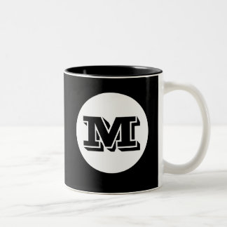 Black Monogram Custom Printed Coffee Mug