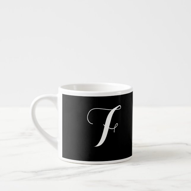Black Monogram Espresso Mug (Left)