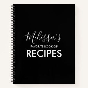 Black Monogram Family Recipe Book