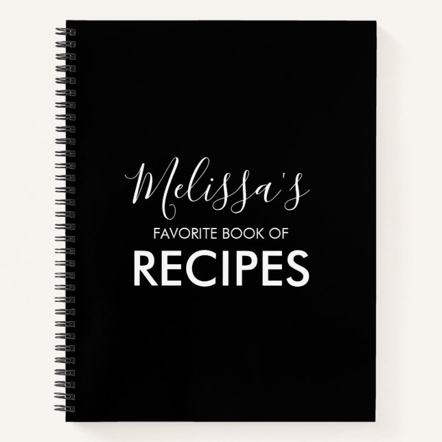 Black Monogram Family Recipe Book (Front)