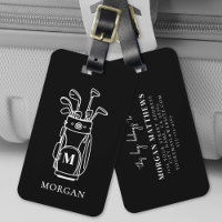 Black Monogram Golf Bag