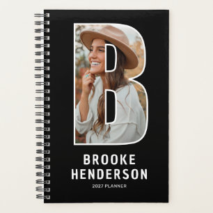 Black Monogram Initial 'B' Photo Planner