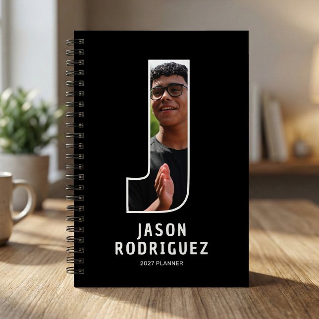 Black Monogram Initial 'J' Photo Planner (Creator Uploaded)