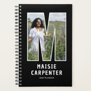 Black Monogram Initial 'M' Photo Planner