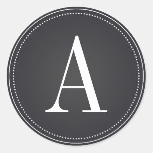 Black Monogram Initial Wedding Sticker