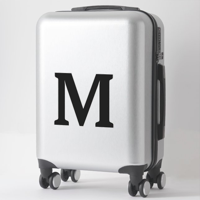 Black Monogram Initials Name Custom Colour Elegant (Suitcase)