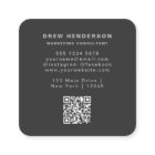 Black Monogram Initials Professional Qr Code 