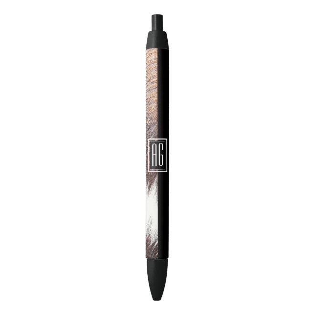 Black Monogram Ink Pen (Front Vertical)