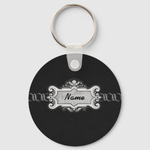 Black monogram  Keychain