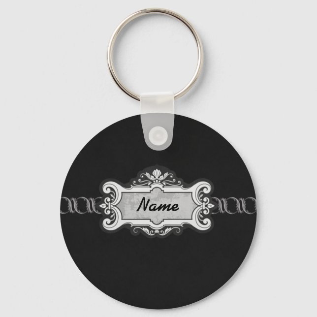 Black monogram  Keychain (Front)