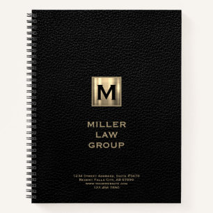 Black Monogram Lawyer Notebook
