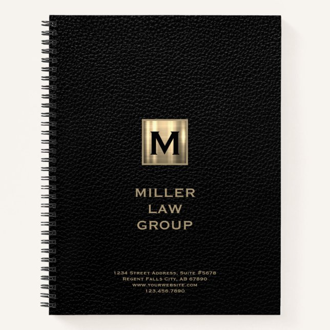 Black Monogram Lawyer Notebook (Front)
