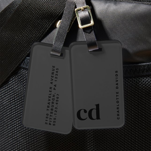 Black Monogram  Luggage Tag (Creator Uploaded)