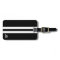 Black Monogram Luggage Tag with White Stripes