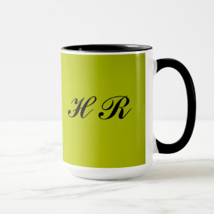 Black Monogram On Green Mug