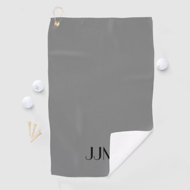 Black Monogram on Medium Grey Golf Towel (InSitu)