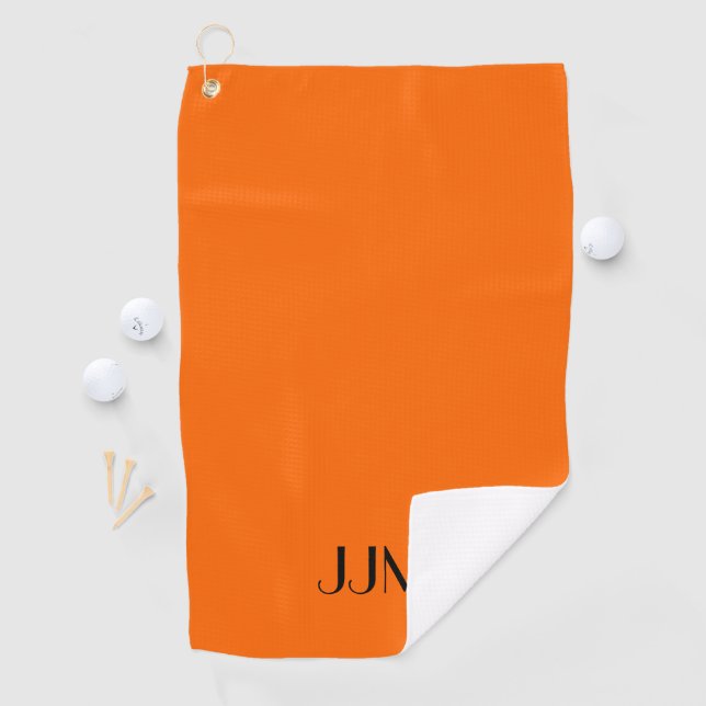 Black Monogram on Orange Golf Towel (InSitu)