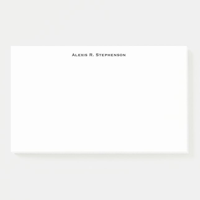 Black Monogram or Name Post-it Notes (Front)