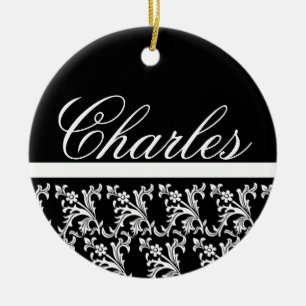 Black Monogram Ornament