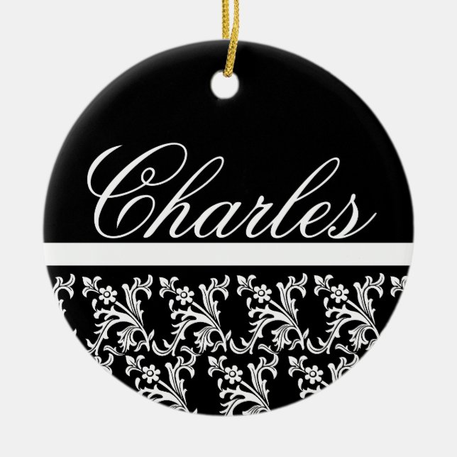 Black Monogram Ornament (Front)