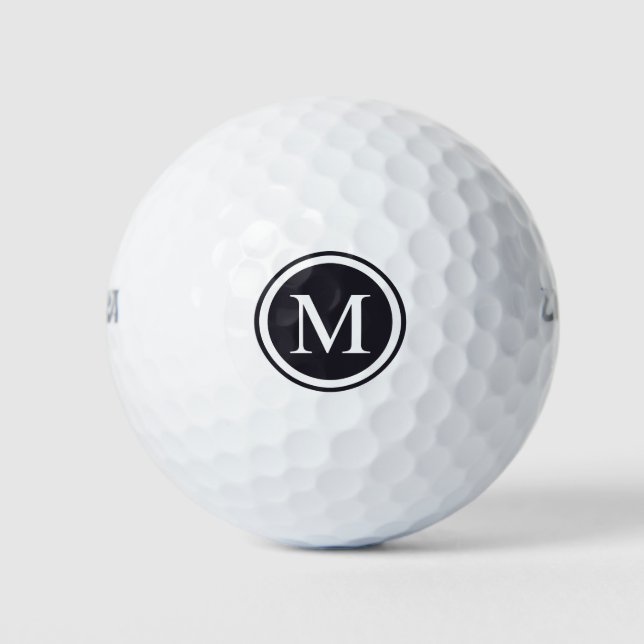 Black Monogram Personalised Golf Balls (Front)