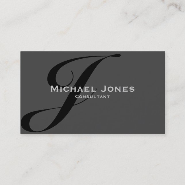 Black Monogram Professional Elegant Modern Business Card (Front)