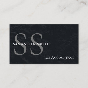 Black Monogram Tax Accountant Business Card