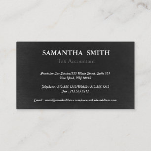 Black Monogram Tax Accountant Business Card