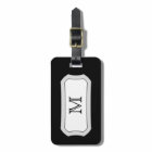 Black Monogram Travel Bag Tag Template