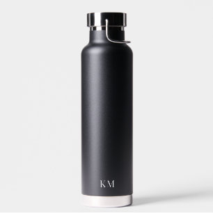 Black Monogram Water Bottle