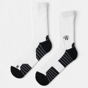 Black Monogram White Socks